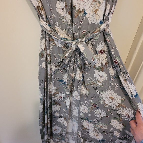 Zara button up tie waist maxi dress - Picture 2 of 6
